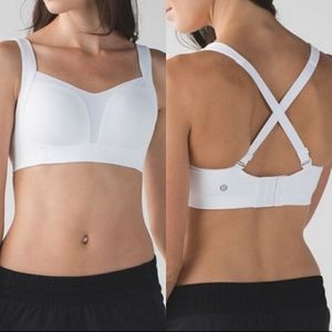 Lululemon White Ta Ta Tamer Sports Bra Size 34D